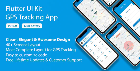 Flutter UI Kit - GPS Tracking App