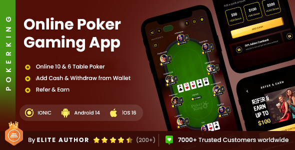 2 App Template | Online Poker | Multiplayer Card Games | Casino| Online Card Game | PokerKing