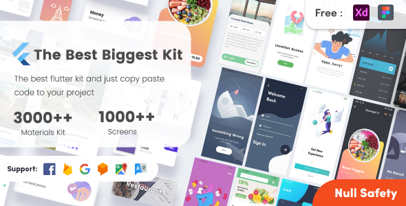 Biggest Pro UI Kits Flutter UI Kit - Best Selling Flutter 3.0 UI Kit