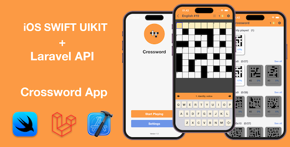 Crossword Game iOS Swift + Laravel API (Bonus CrosswordMaker App)