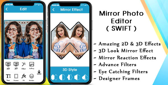 Mirror Photo - 3D MirrorPic Editor IOS (Swift)