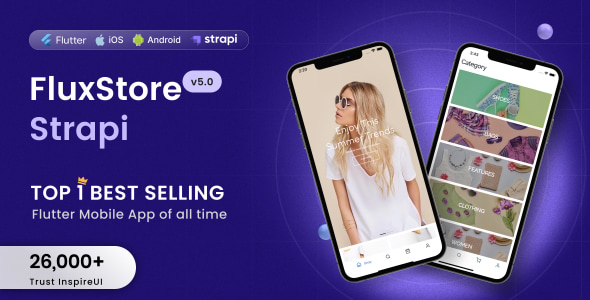 Fluxstore Strapi - Fastest Flutter App + Headless CMS Strapi