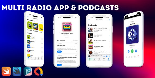 Multi Radio & Podcasts App SwiftUI