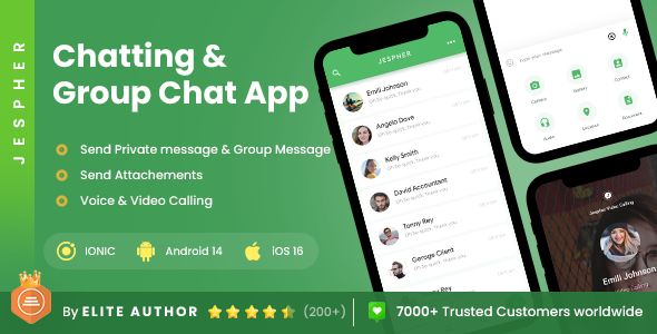 2 App Template| Chatting App| Group Chatting App| Audio Video Calling App| Jespher