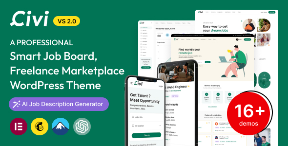 Civi - Job Board & Freelance Marketplace WordPress Theme