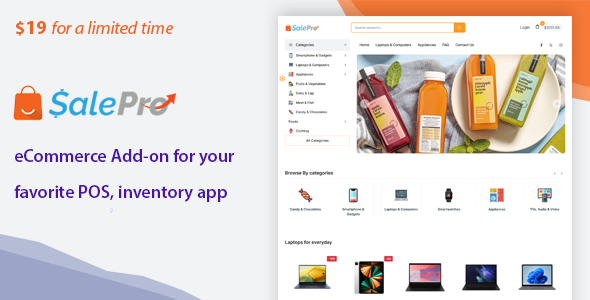 eCommerce add-on for SalePro POS, inventory management app