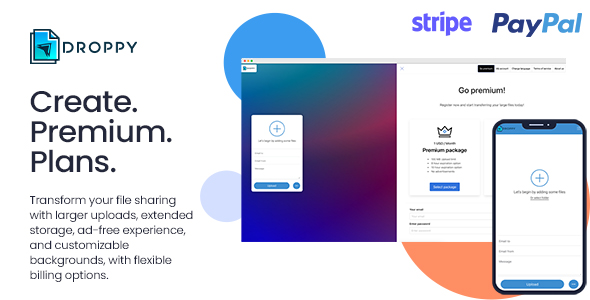 Premium subscription - Droppy online file transfer and sharing