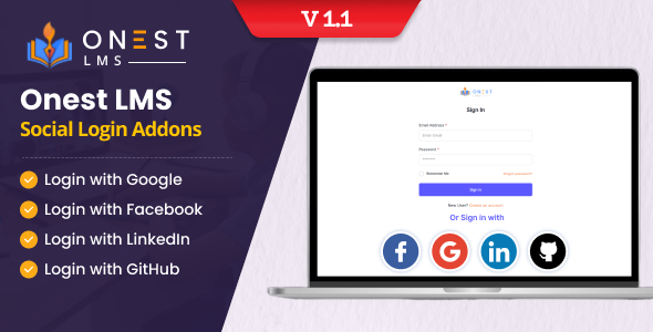 Onest LMS - Social Login Addon - Simplify User Authentication with Social Media Integration