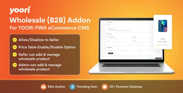 Wholesale (B2B) Add-on for YOORI PWA eCommerce