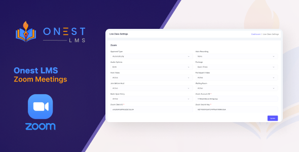 Onest LMS - ZoomMeeting Addon - Seamless Video Conferencing and Collaboration