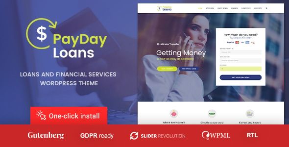 Payday Loans - Banking, Loan Business and Finance WordPress Theme