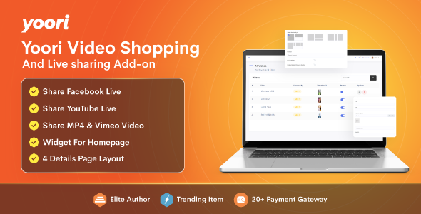 Video Shopping & Live Sharing Addon for YOORI eCommerce CMS