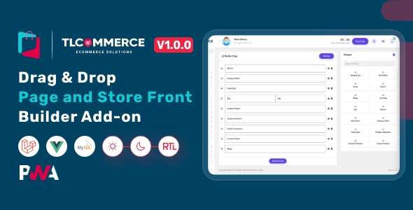 TLCommerce Drag & Drop Page and Store Front Builder Add-on