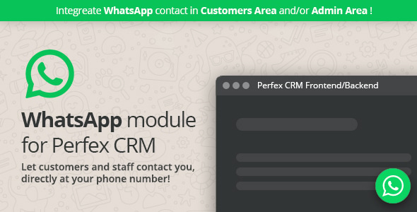 WhatsApp module for Perfex CRM - Support your clients and staff members through WhatsApp chat