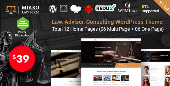 Miako - Lawyer & Law Firm WordPress Theme