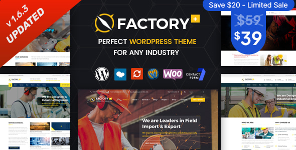 Factory Plus - Industry and Construction WordPress Theme