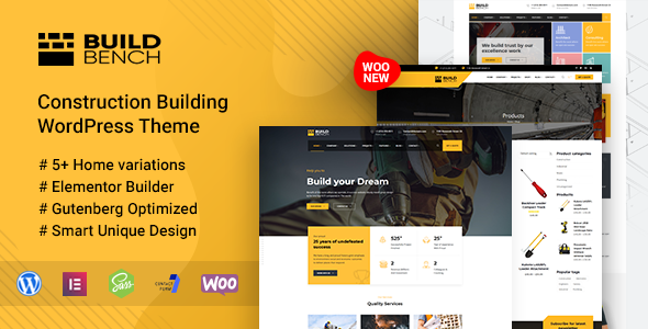 Construction Building WordPress Theme - Buildbench